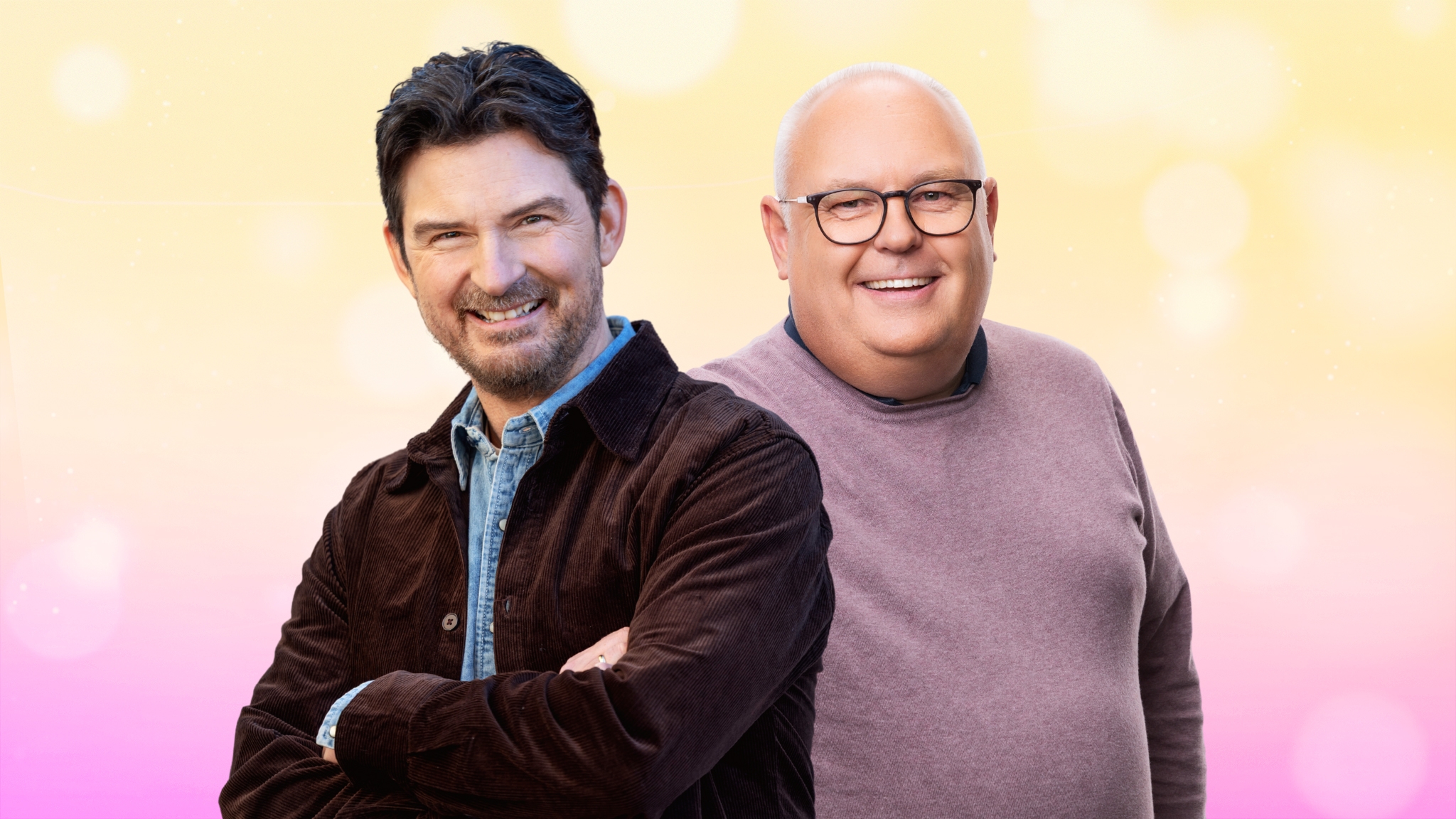 Programledarna Morgan Larsson och Lasse Persson